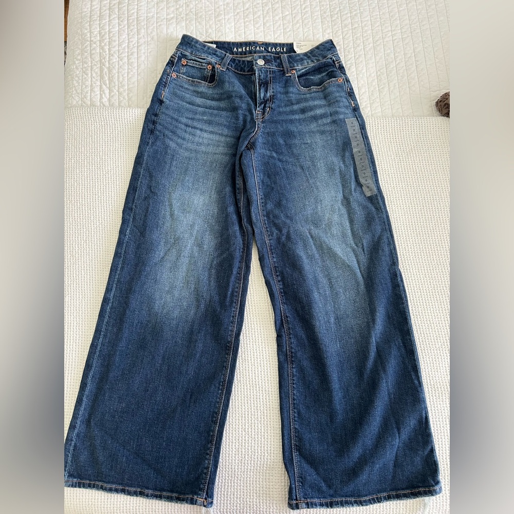 American Eagle Outfitters Men's Relaxed Dark Blue Jeans